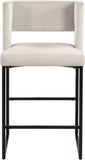 Caleb Contemporary Counter Stool Set of 2 – Luxurious Velvet Design with Stylish Square Backrest