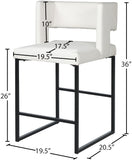 Caleb Contemporary Counter Stool Set of 2 - Luxurious Design with Stylish Square Back and Legs