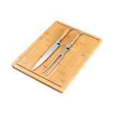 Laguiole Olive Wood Carving Set & Bamboo Moat Board