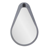 Saldar Gray Teardrop Contemporary Mirror with Black Metal Hook