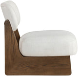 Vetra - Linen Textured Fabric Upholstered Accent Chair With Brown Base