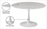 Tulip Contemporary Dining Table with Elegant Faux Marble Top and Stylish Base for Small Spaces