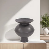 Graphite Ceramic Flared Vase- Small