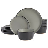 Gibson Home Sofia 12-Piece Coupe Matte Glaze Stoneware Dinnerware Set