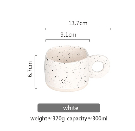 300ml Ring Handle Ceramic Coffee Tea Mug