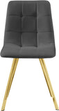 Annie Contemporary Dining Chair Set - Luxurious Velvet with Gold Legs, Stylish Box Tufting Design