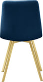 Annie Contemporary Dining Chair Set - Luxurious Velvet with Gold Legs, Stylish Box Tufting Design