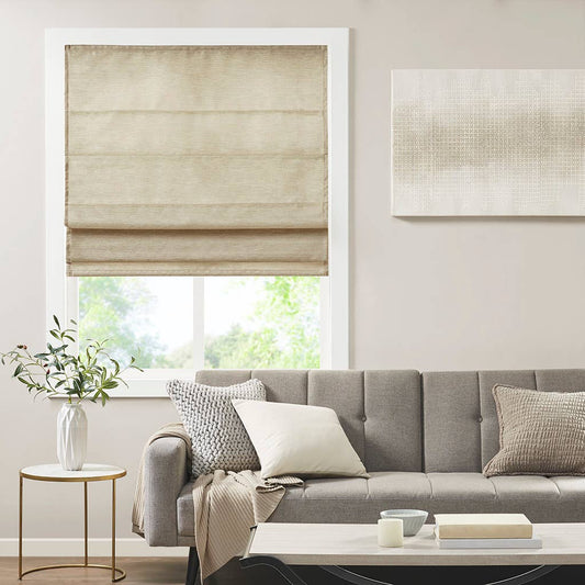 Wholesale Faux Silk Cordless Roman Shade, Taupe