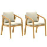 2-Piece Patio Dinnig Chairs, Outdoor Acacia Wood Chairs