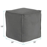 Square Pouf Bella Pewter
