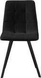 Annie Contemporary Dining Chair Set - Luxurious Velvet with Gold Legs, Stylish Box Tufting Design