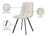 Annie Contemporary Dining Chair Set - Luxurious Velvet with Gold Legs, Stylish Box Tufting Design