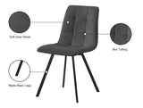 Annie Contemporary Dining Chair Set - Luxurious Velvet with Gold Legs, Stylish Box Tufting Design