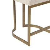 Rounded Back 26"H Upholstered Counter Stool Barstools, Cream
