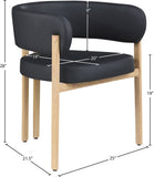 Gideon Dining Chairs Set of 2 - Stylish Vegan Leather with Natural Wood Look, Perfect for Modern Homes