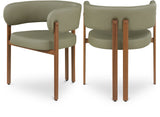 Gideon Dining Chairs - Set of 2 Contemporary Vegan Leather Chairs with Stylish Walnut Frame