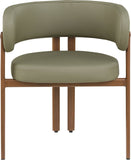 Gideon Dining Chairs - Set of 2 Contemporary Vegan Leather Chairs with Stylish Walnut Frame