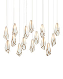 Glace White 15-Light Linear Multi-Drop Pendant