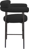 Blake Counter Stool Set of 2 - Stylish Contemporary Design with Durable Matte Black Iron Frame