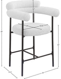 Blake Counter Stool Set of 2 - Stylish Contemporary Design with Durable Matte Black Iron Frame
