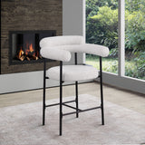 Blake Counter Stool Set of 2 - Stylish Contemporary Design with Durable Matte Black Iron Frame