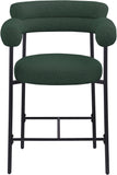Blake Counter Stool Set of 2 - Stylish Contemporary Design with Durable Matte Black Iron Frame