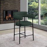 Blake Counter Stool Set of 2 - Stylish Contemporary Design with Durable Matte Black Iron Frame