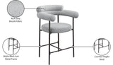 Blake Counter Stool Set of 2 - Stylish Contemporary Design with Durable Matte Black Iron Frame