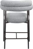 Blake Counter Stool Set of 2 - Stylish Contemporary Design with Durable Matte Black Iron Frame