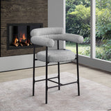 Blake Counter Stool Set of 2 - Stylish Contemporary Design with Durable Matte Black Iron Frame