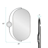 Janik Stainless Steel Double Vanity Mirror- Brushed Black