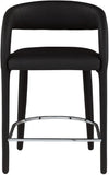 Sylvester Contemporary Counter Height Stool with Rounded Back for Modern Dining Spaces and Comfort