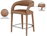 Sylvester Contemporary Counter Height Stool with Rounded Back for Modern Dining Spaces and Comfort