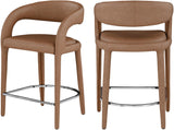 Sylvester Contemporary Counter Height Stool with Rounded Back for Modern Dining Spaces and Comfort