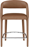 Sylvester Contemporary Counter Height Stool with Rounded Back for Modern Dining Spaces and Comfort