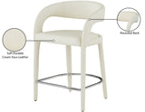 Sylvester Contemporary Counter Height Stool with Rounded Back for Modern Dining Spaces and Comfort