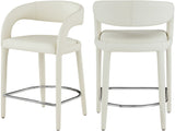 Sylvester Contemporary Counter Height Stool with Rounded Back for Modern Dining Spaces and Comfort