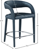 Sylvester Contemporary Counter Height Stool with Rounded Back for Modern Dining Spaces and Comfort