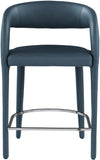 Sylvester Contemporary Counter Height Stool with Rounded Back for Modern Dining Spaces and Comfort
