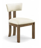 Lavrin - Vegan Leather Upholstered Dining Side Chair (Set of 2) - Walnut Base