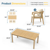 Acacia Wood Outdoor Dining Set with Umbrella Hole