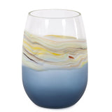 Cyprus Tall Wide Mouth Hand Blown Glass Vase