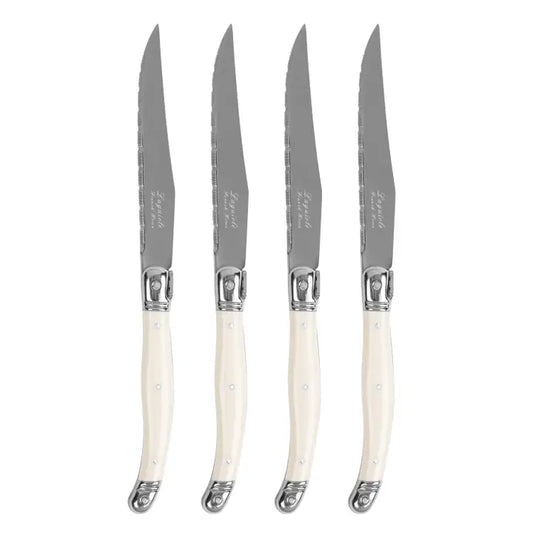 Laguiole Connoisseur 4-Piece Ivory-Colored Steak Knife Set