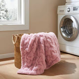 Soft Ruched 50x60" Throw Blanket, Pink