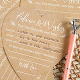 Heart Shape Wedding Advice Cards Set of 50