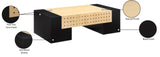 Mondrian Black Coffee Table - Stylish Art Deco Centerpiece with Durable Ash Wood Veneer Finish