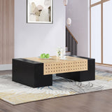 Mondrian Black Coffee Table - Stylish Art Deco Centerpiece with Durable Ash Wood Veneer Finish