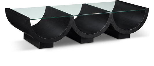 Beverwil Coffee Table: Elegant Art Deco Centerpiece with Glass Top and Geometric Design for Timeless Style