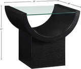 Beverwil End Table - Art Deco Glamour with Elegant Glass Top and Stunning Geometric Design