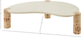 Thor Coffee Table - Modern Elegance with Rich Burl Veneer Legs and Sleek White Resin Top Design